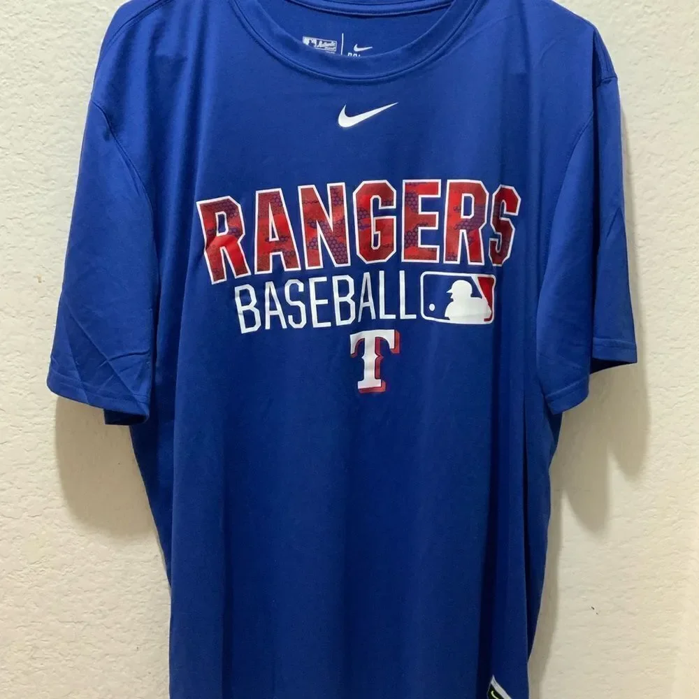 New Mens Nike Dri-Fit Authentic Collection Performance Texas Ranger T-Shirt XL